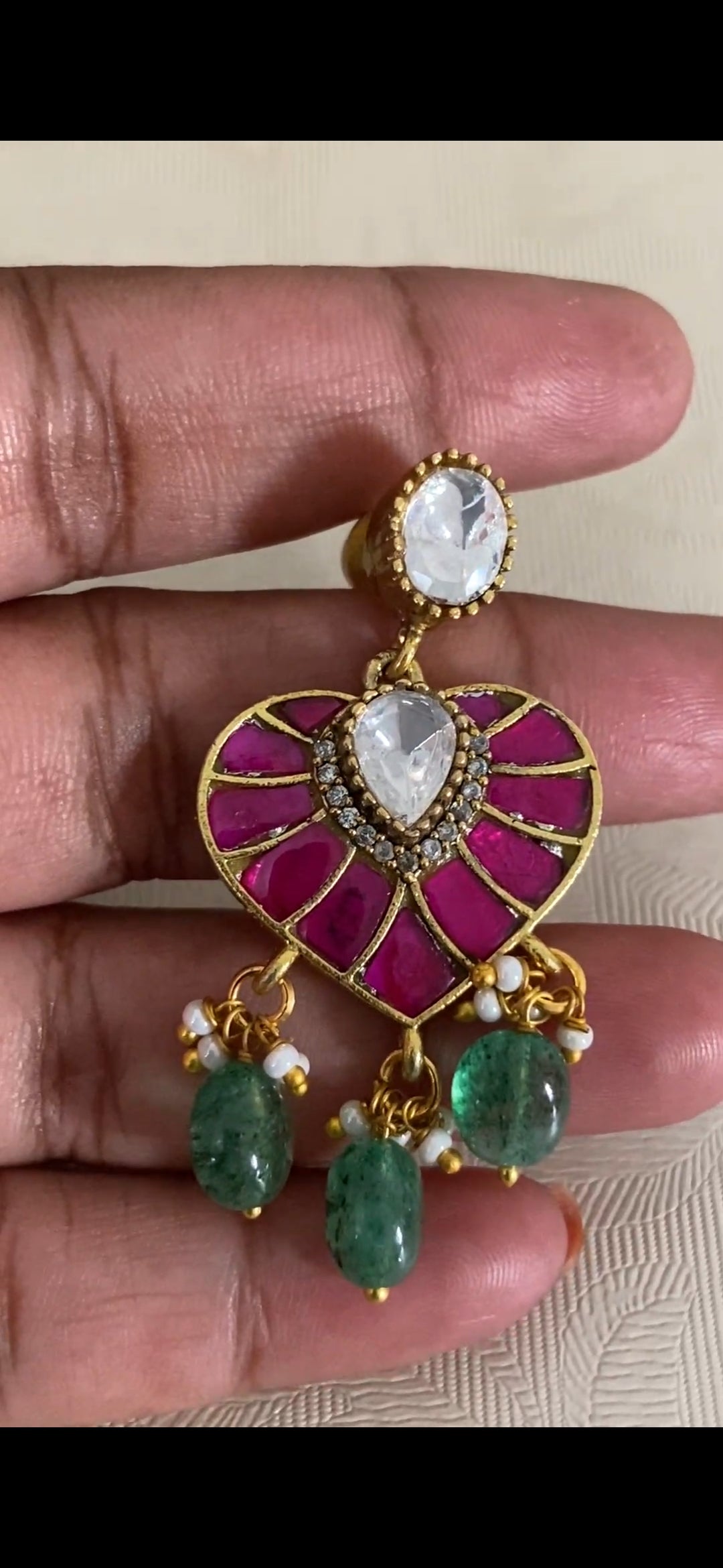 Moissanite & Jadau Fusion Bridal Necklace Set | Indian Jewelry
