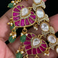 Moissanite & Jadau Fusion Bridal Necklace Set | Indian Jewelry