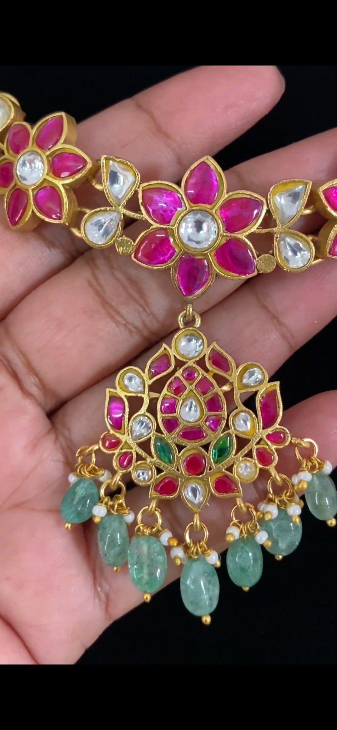 Floral Jadau Kundan Necklace | Traditional Indian Jewelry
