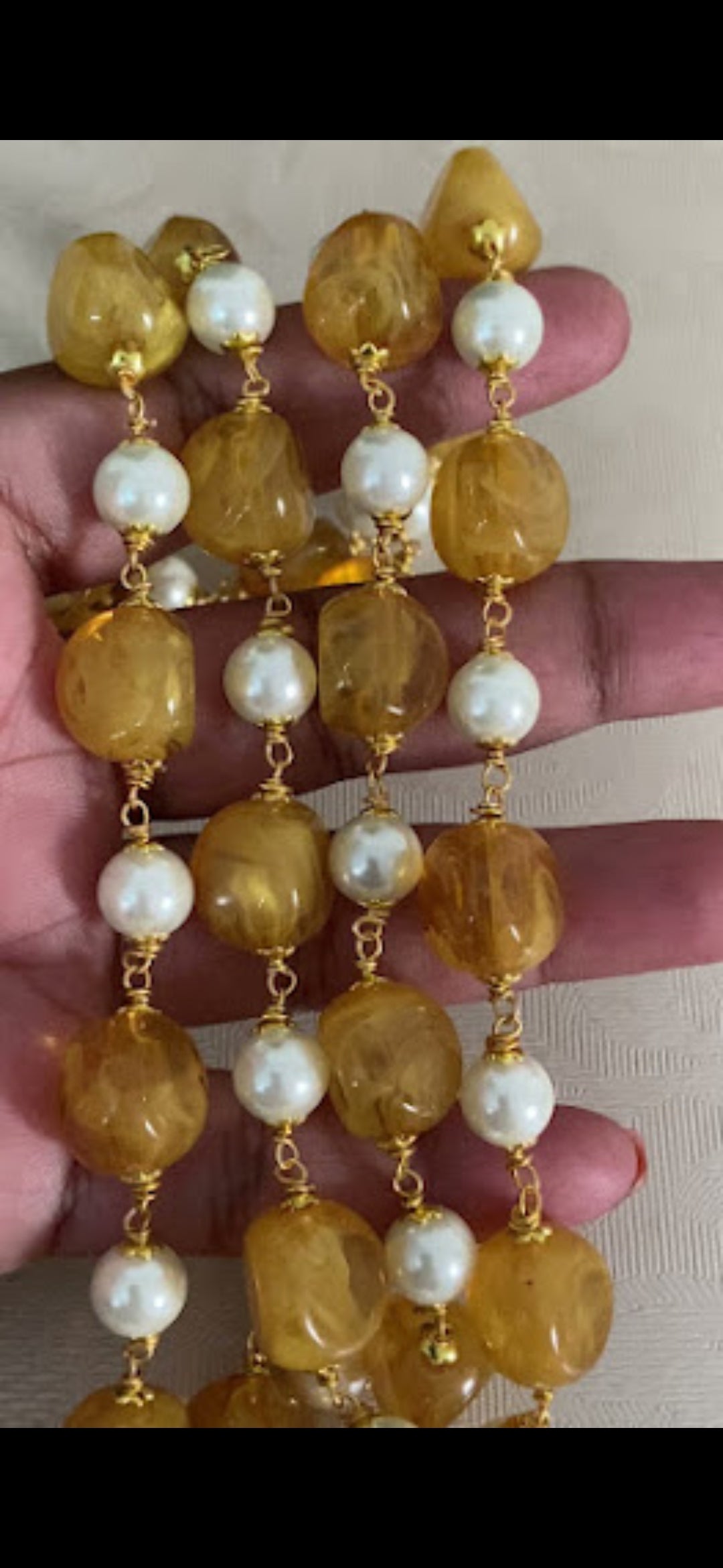 Two Layered Beads & Pearl Mala | Indian Beads Jewelry