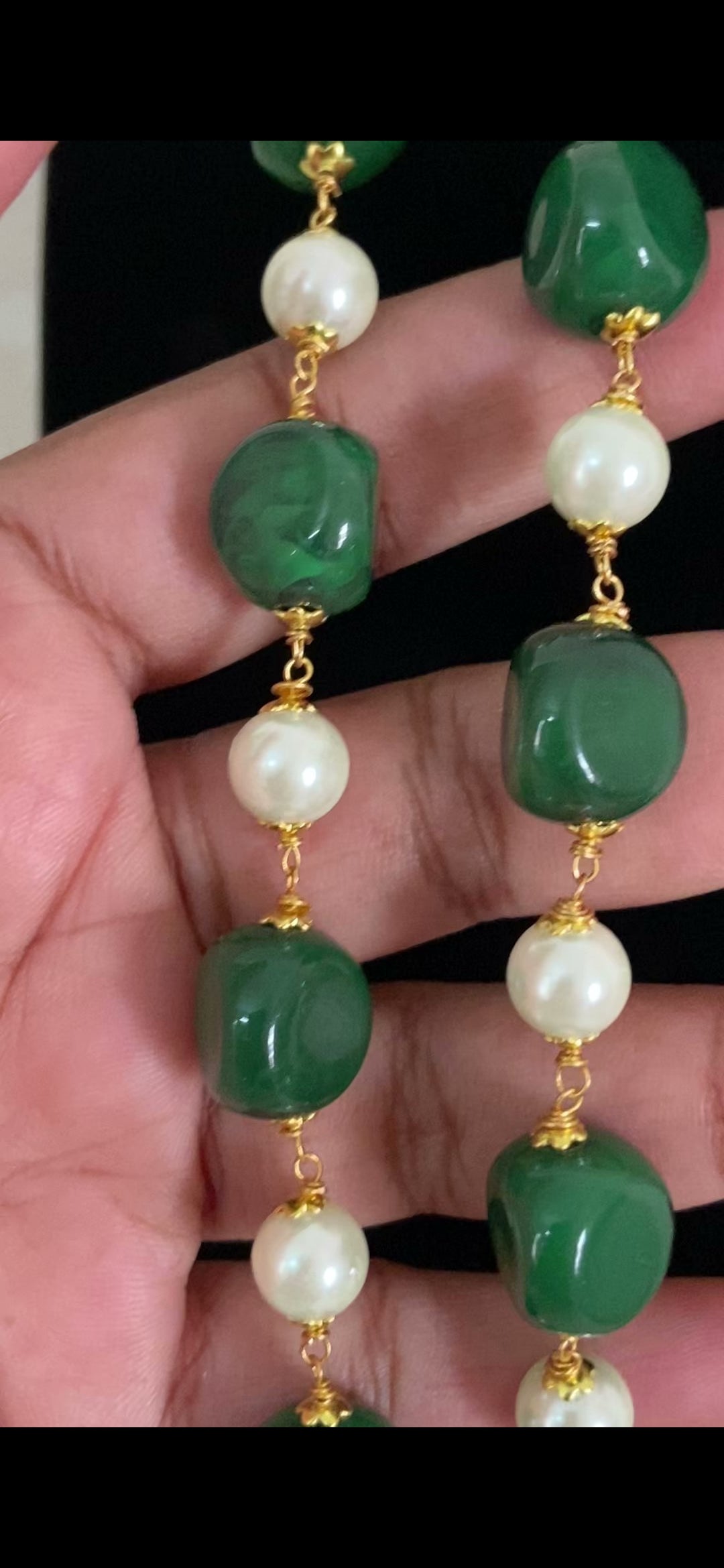 Two Layered Beads & Pearl Mala | Indian Beads Jewelry