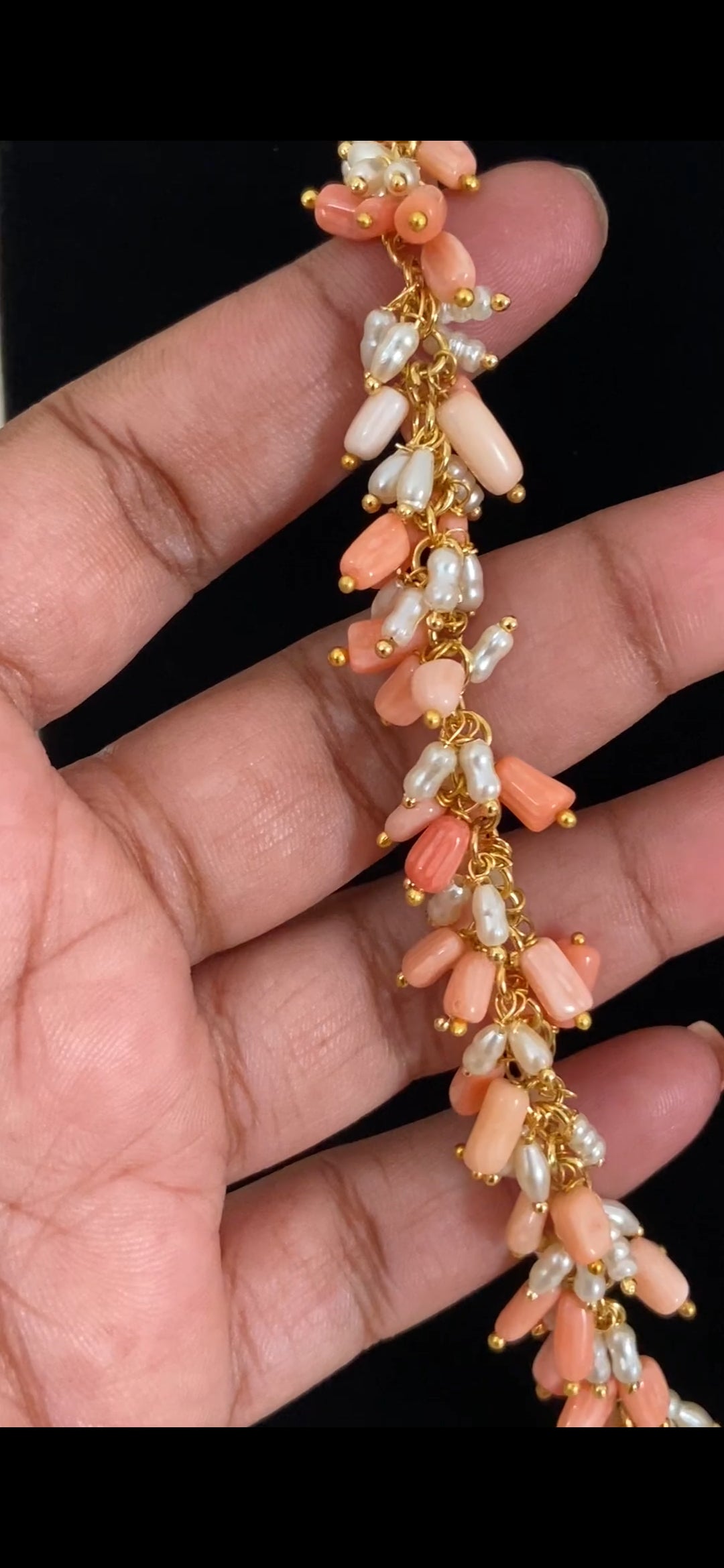 Coral & Pearl Bunch Necklace  | Indian Jewelry In USA
