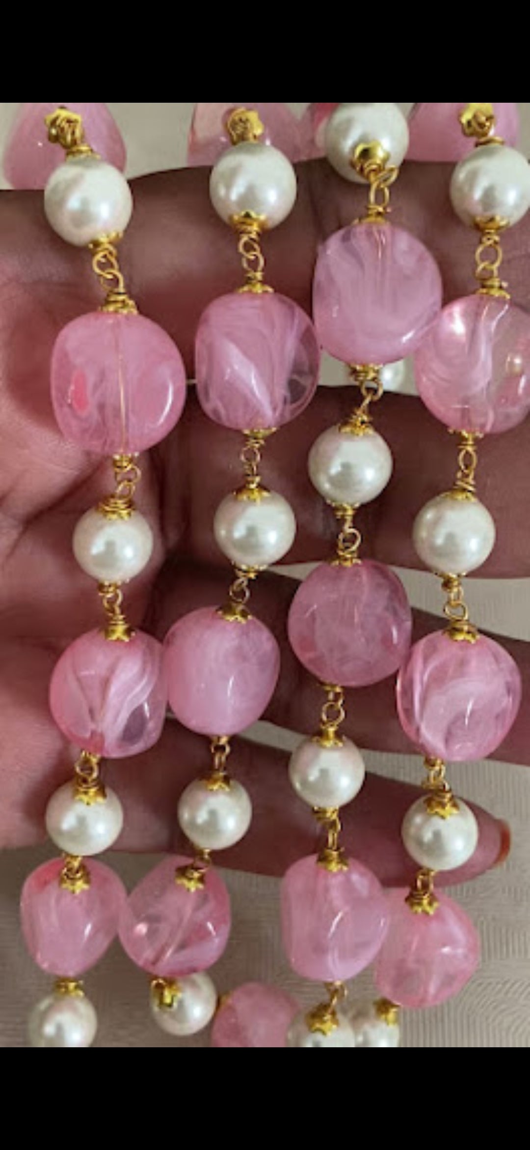 Two Layered Beads & Pearl Mala | Indian Beads Jewelry