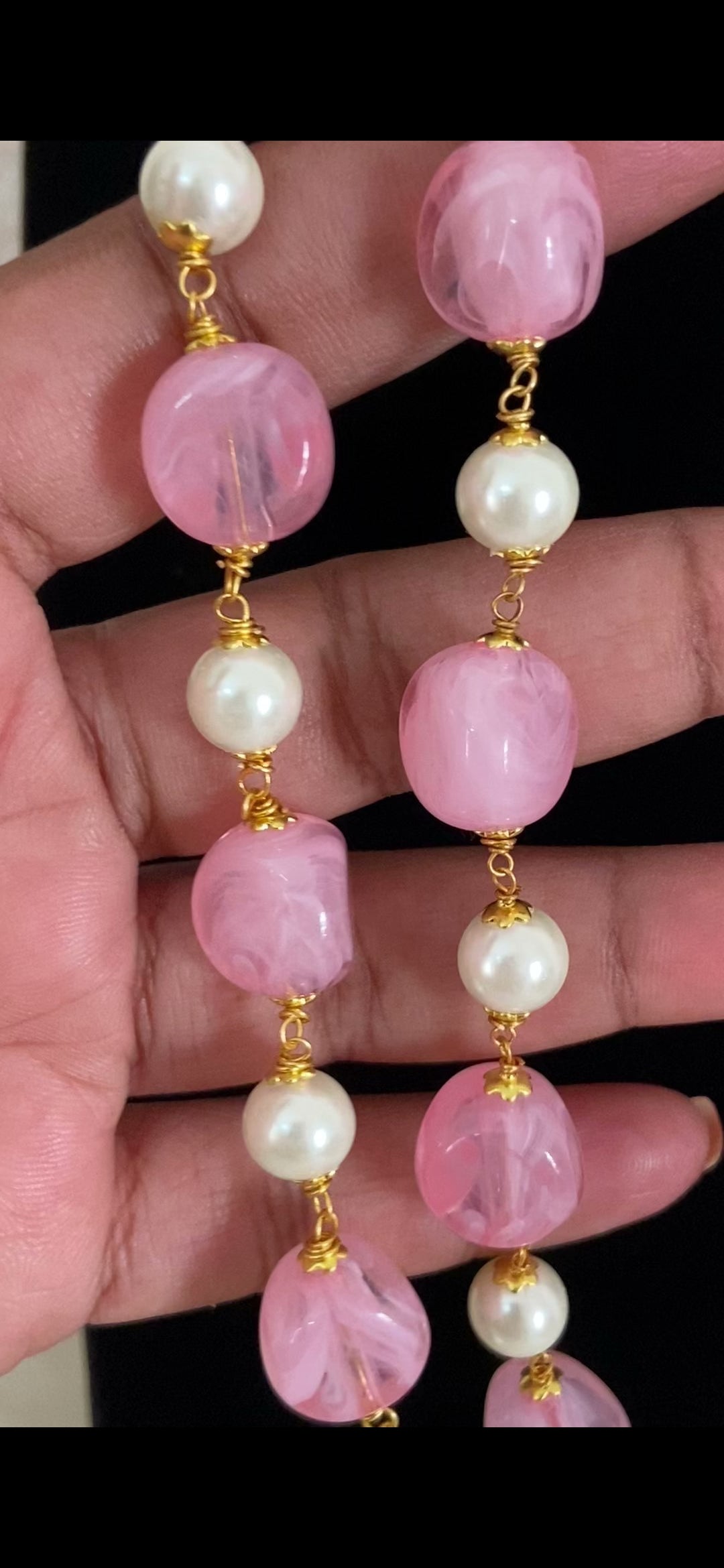 Two Layered Beads & Pearl Mala | Indian Beads Jewelry