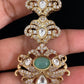 Vintage Green & Pearl Mala With Earrings