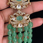 Vintage Green & Pearl Mala With Earrings