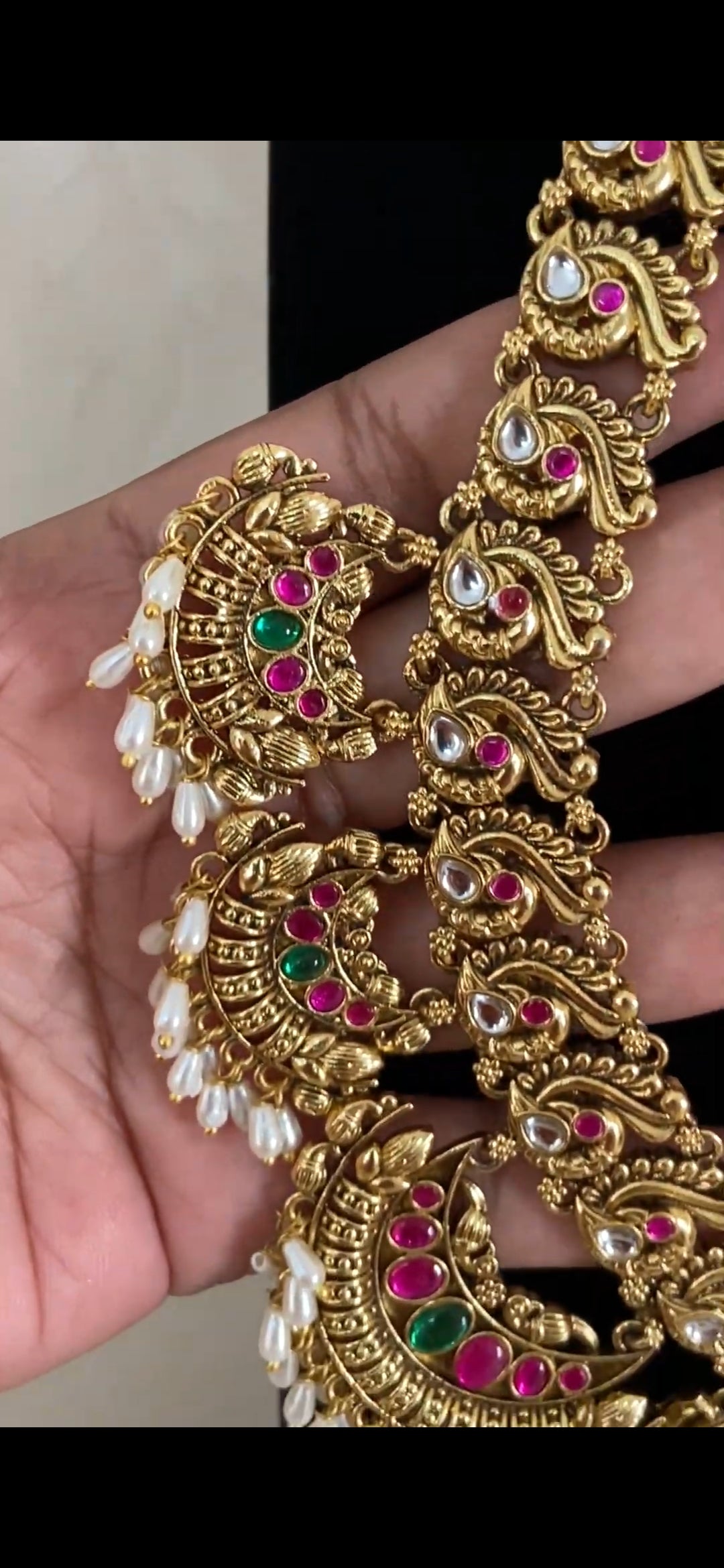 Antique Temple Necklace Set | Indian Traditional Jewelry | Bridal jewellery