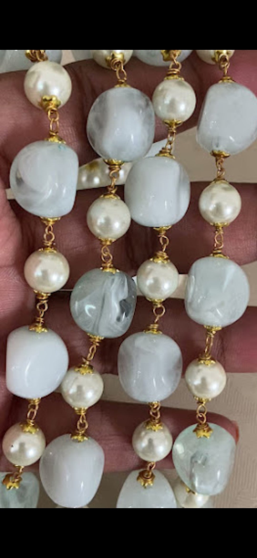 Two Layered Beads & Pearl Mala | Indian Beads Jewelry