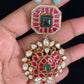 Moissanite Jadau Kundan Pendant Simple Chain Set | Indian Jewelry In USA