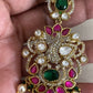 Moissanite & Jadau Fusion Bridal Necklace With Earrings | Indian Jewelry