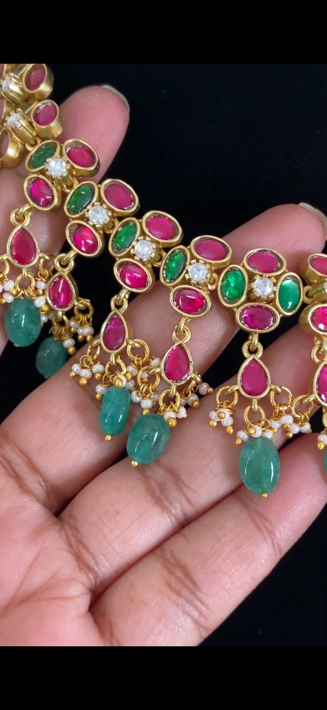 Jadau Kundan Necklace With Jumkis | Indian Jewelry In USA