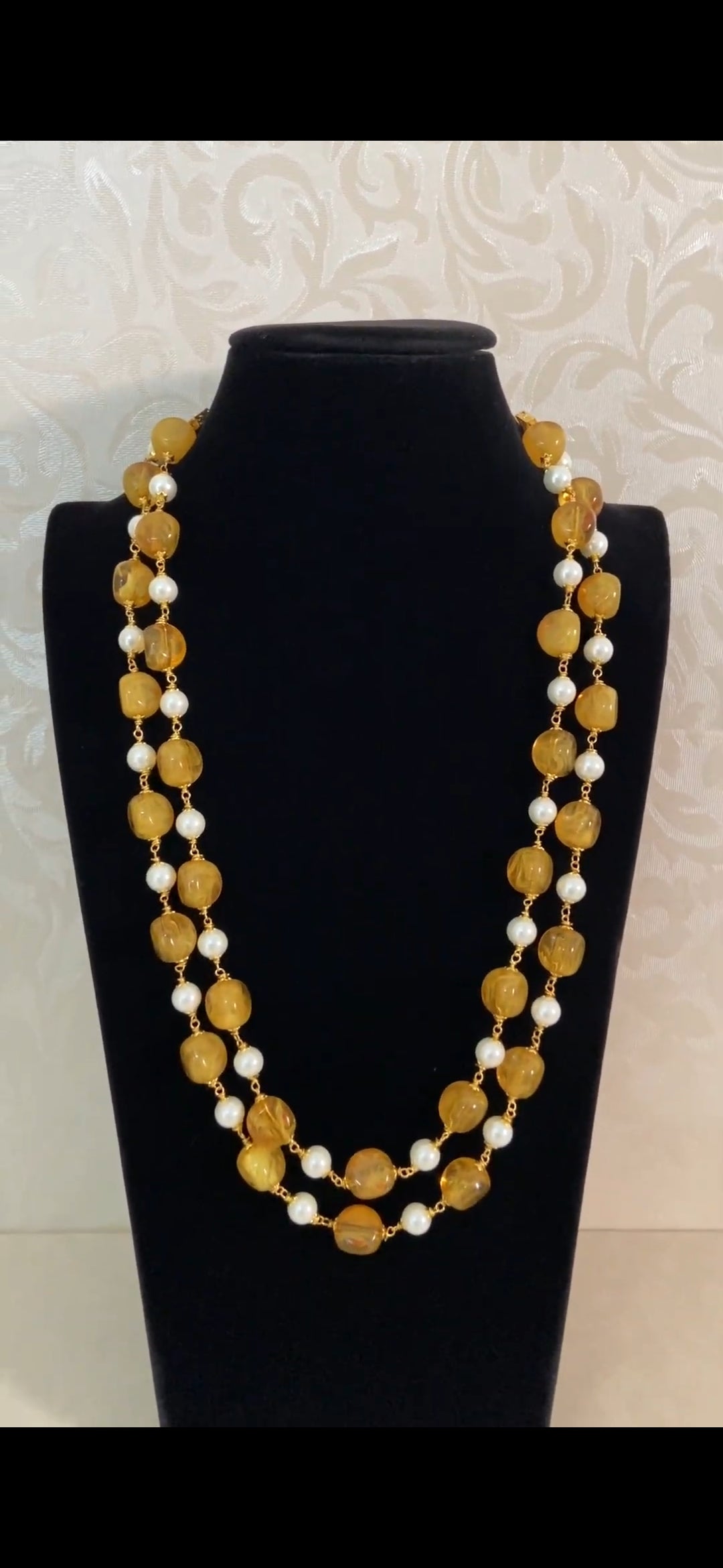 Two Layered Beads & Pearl Mala | Indian Beads Jewelry