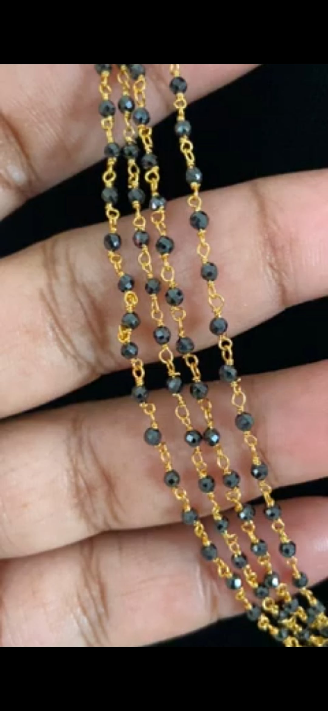 4 Line Black Diamond Mangalasutra | Traditional Black Beads