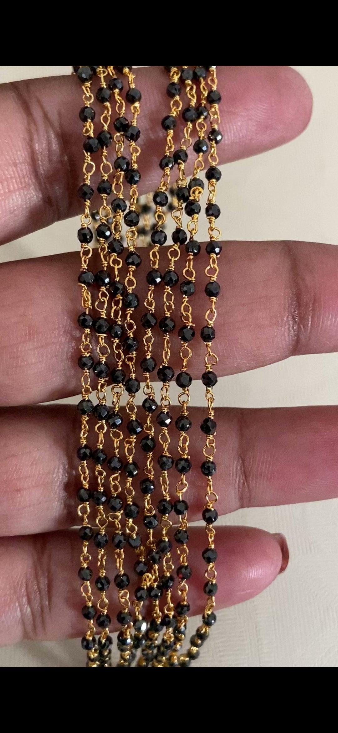 4 Line Black Diamond Mangalasutra | Traditional Black Beads