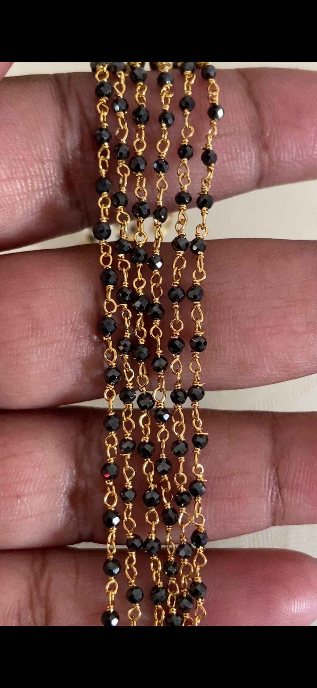 3 Line Black Diamond Mangalasutra | Traditional Black Beads