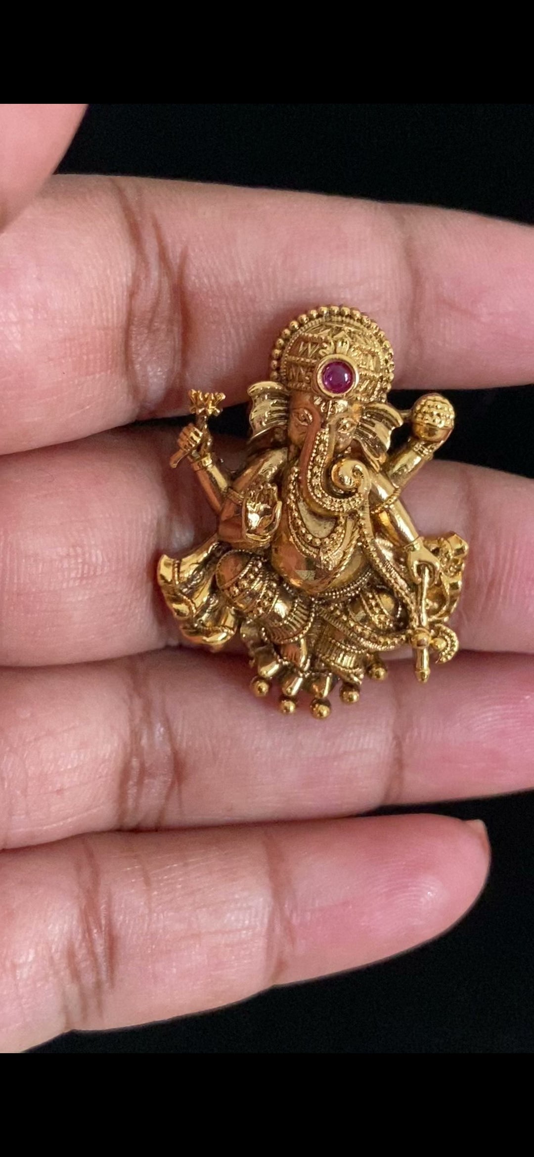 Antique Ganesh Pendant Set | Traditional Temple Jewelry