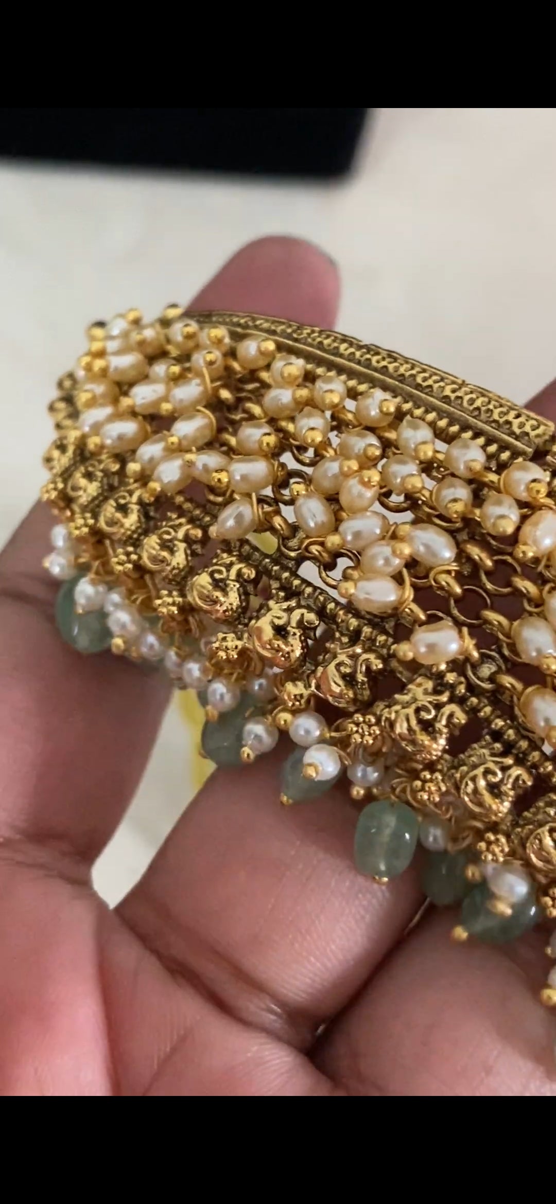 Antque Kemp Pearl Choker With Jumkis | Traditional Jewelry