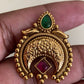 Antique Pendant Coral Necklace With Studs | Indian Beads Jewelry