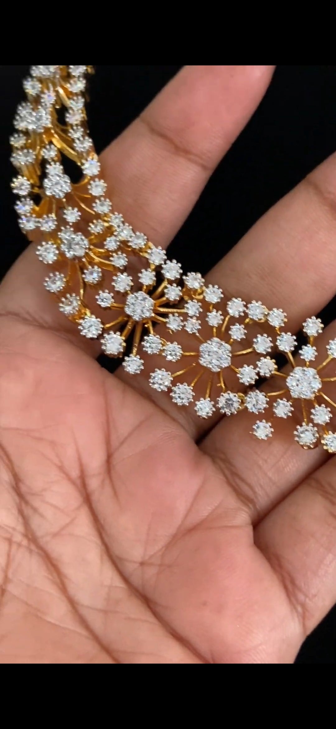 Beautiful AD Necklace With Studs | Indian Jewelry In USA