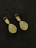 Luxury CZ Border Yellow Stone  Earrings | Indian Jewelry In USA