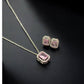 CZ Pink Pendant Simple Chain With Studs | Indian Jewelry In USA