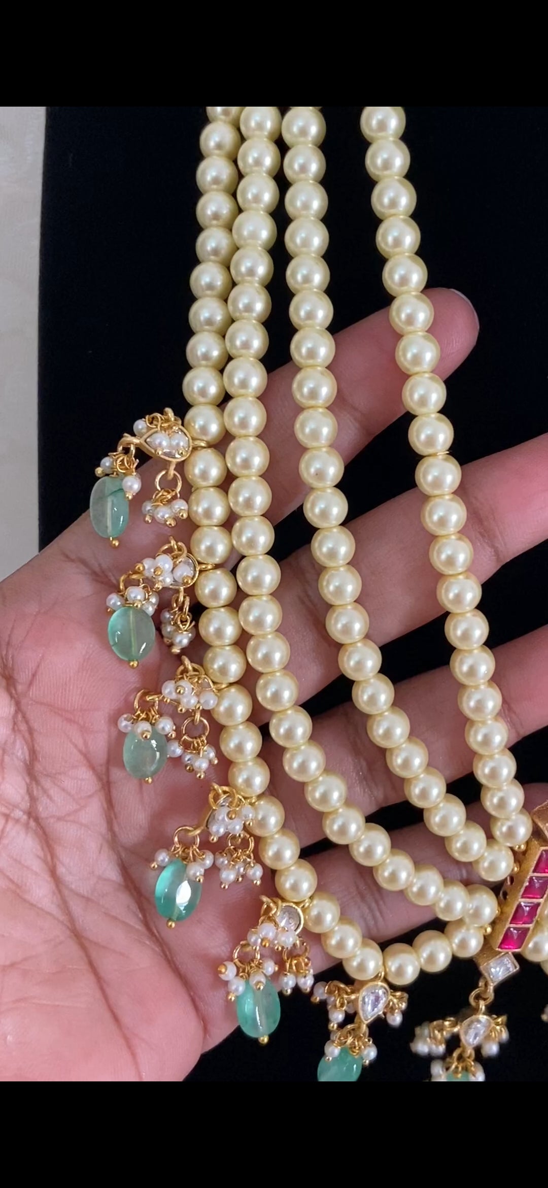 Kundan Pearl Necklace With Earrings | Indian Jewelry In USA