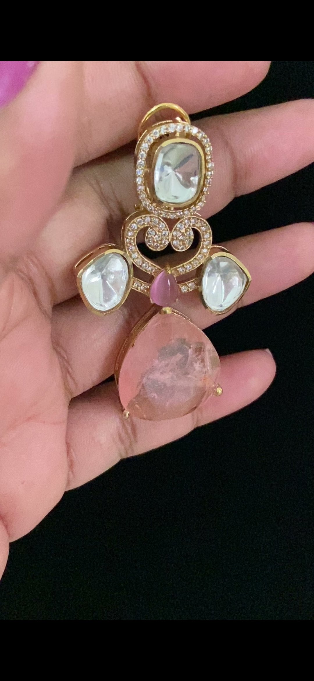 Moissanite Kundan Necklace Set | Indian Jewelry In USA