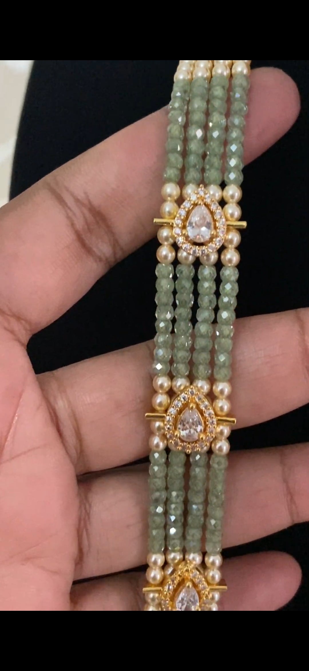 Premium Beads CZ Side Pendants Mala | Indian Jewelry In USA