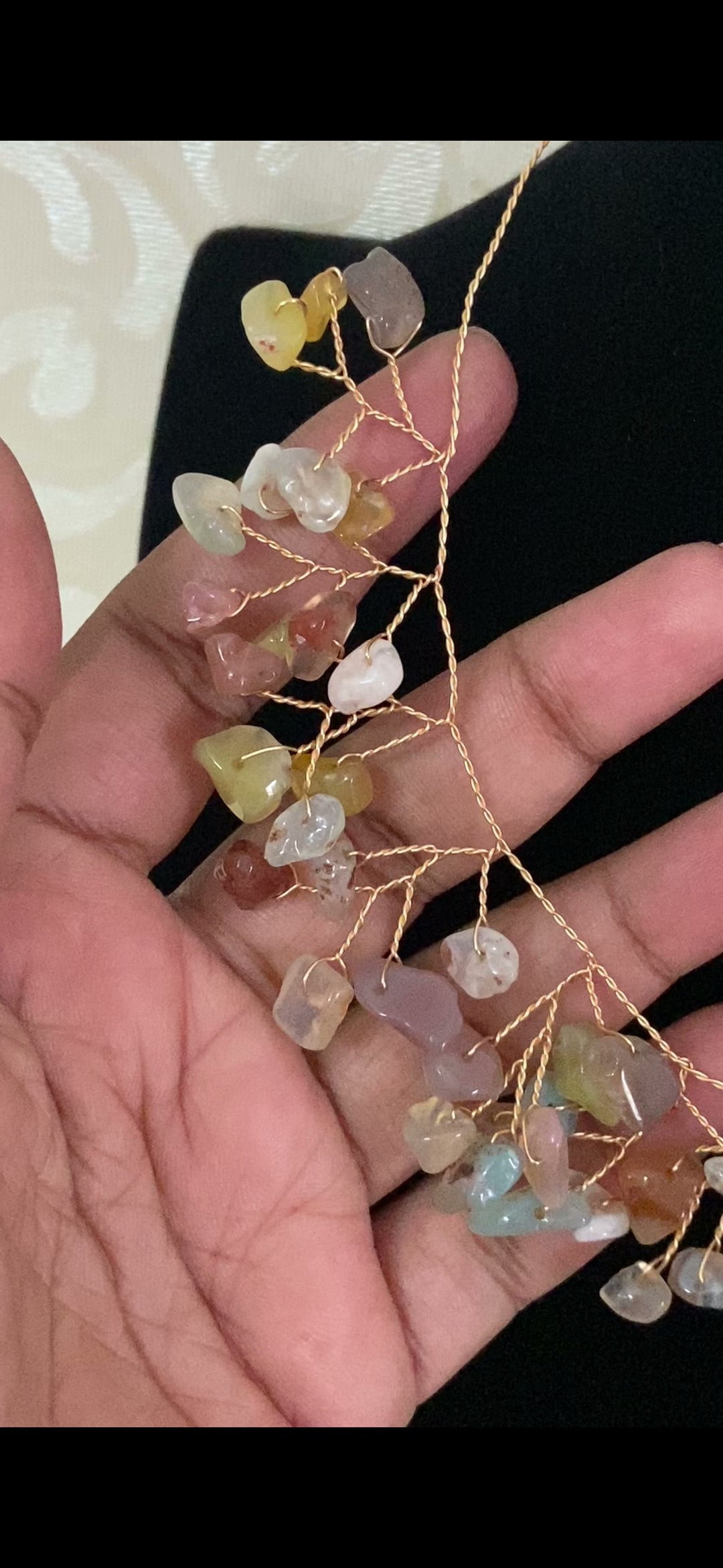 Natural Multi Stone Chip Necklace Set | Hand Crafted Necklace | Indian Jewelry In Usa