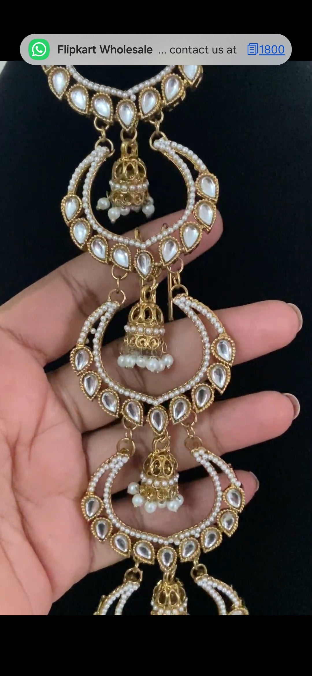 Kundan Pearl Choti | Hair Accessories | Traditional Indian Jewelry