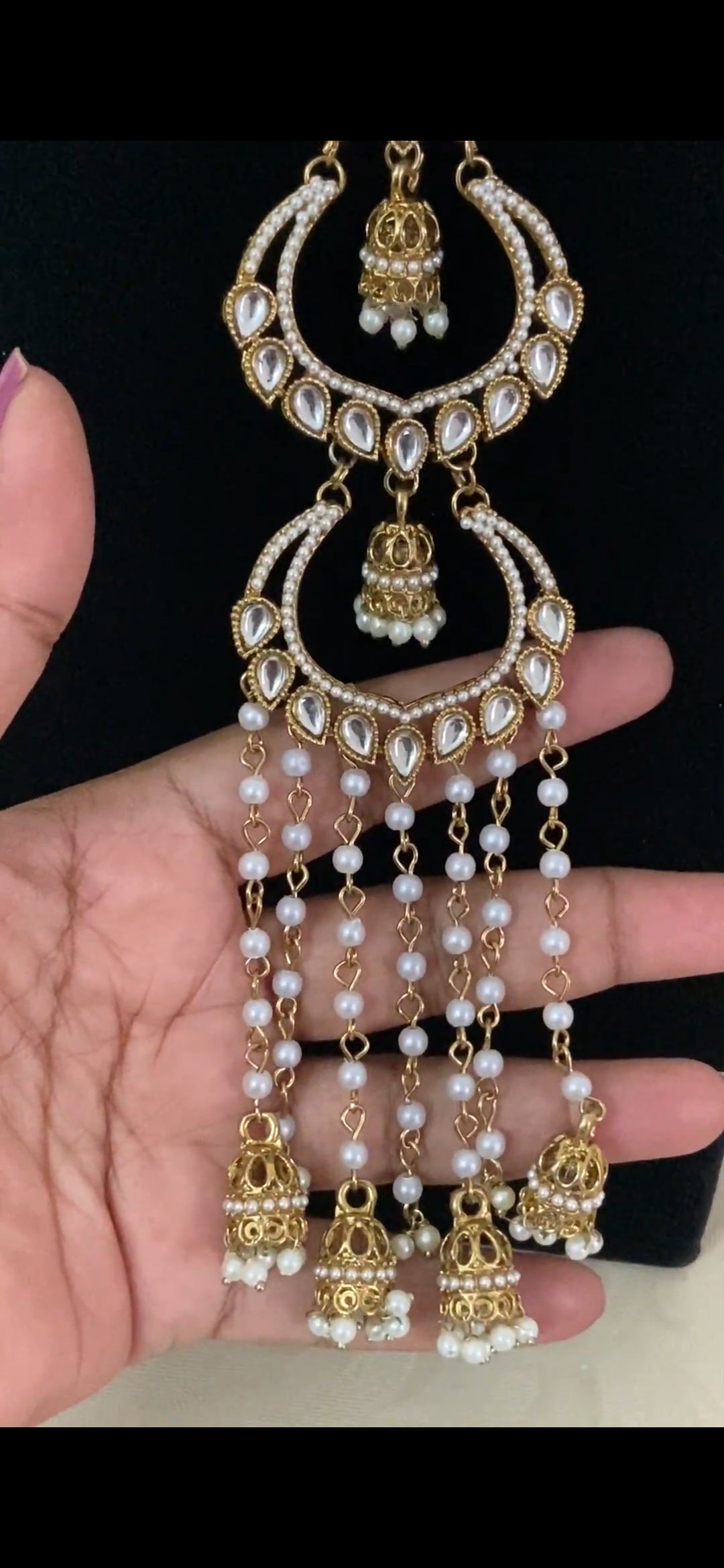 Kundan Pearl Choti | Hair Accessories | Traditional Indian Jewelry