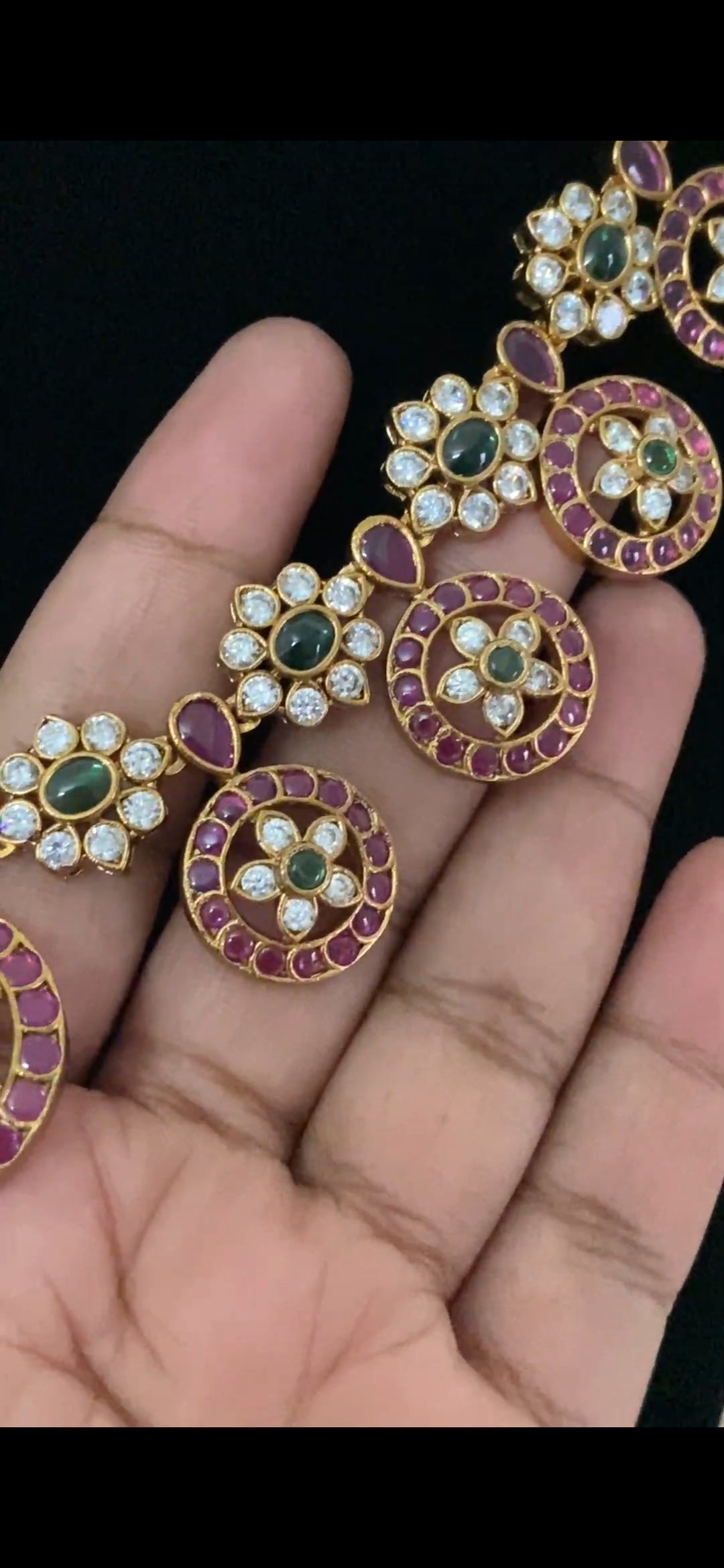 Kempu Bottu  Necklace Set | Traditional Indian Jewelry In USa