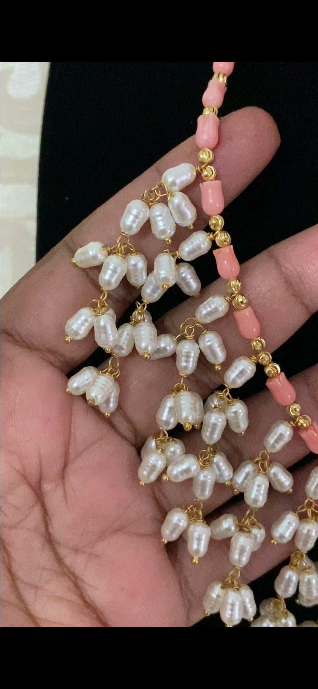 Coral Pearl Blossom Necklace Set | Indian jewelry in USA | Gift Idea