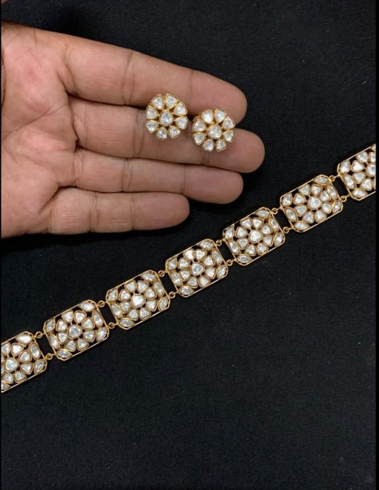 Moisanite Choker With Studs | Latest Indian Jewelry In USA