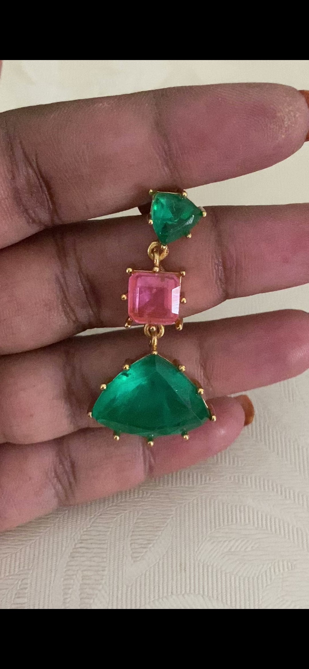 Moissanite Emerald Necklace Set | Latest Indian Jewelry In USA