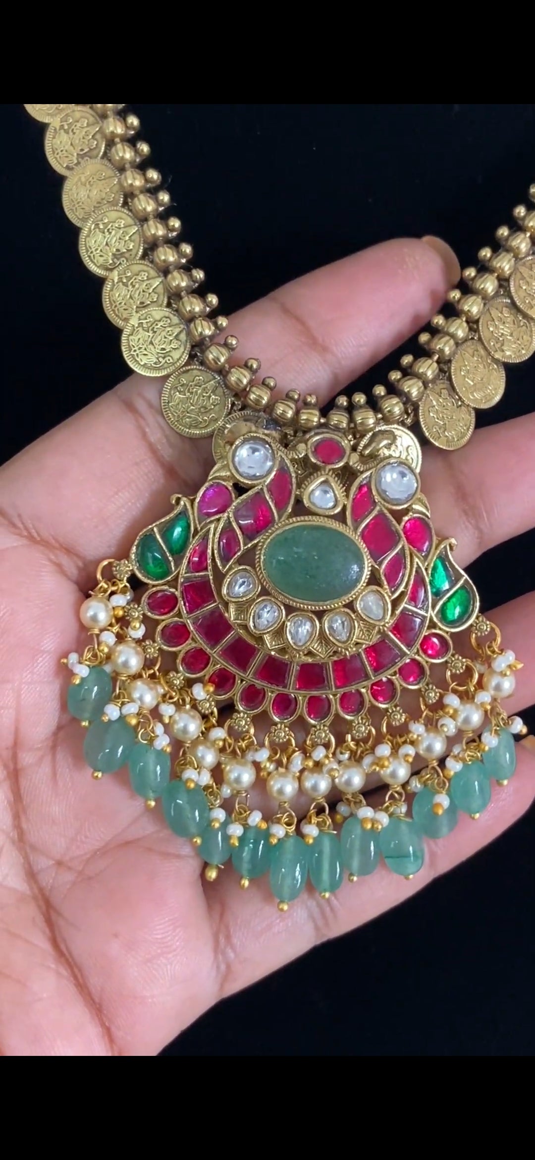 Kundan Pendant Kasula Necklace | Indian Traditional Jewlery In USA
