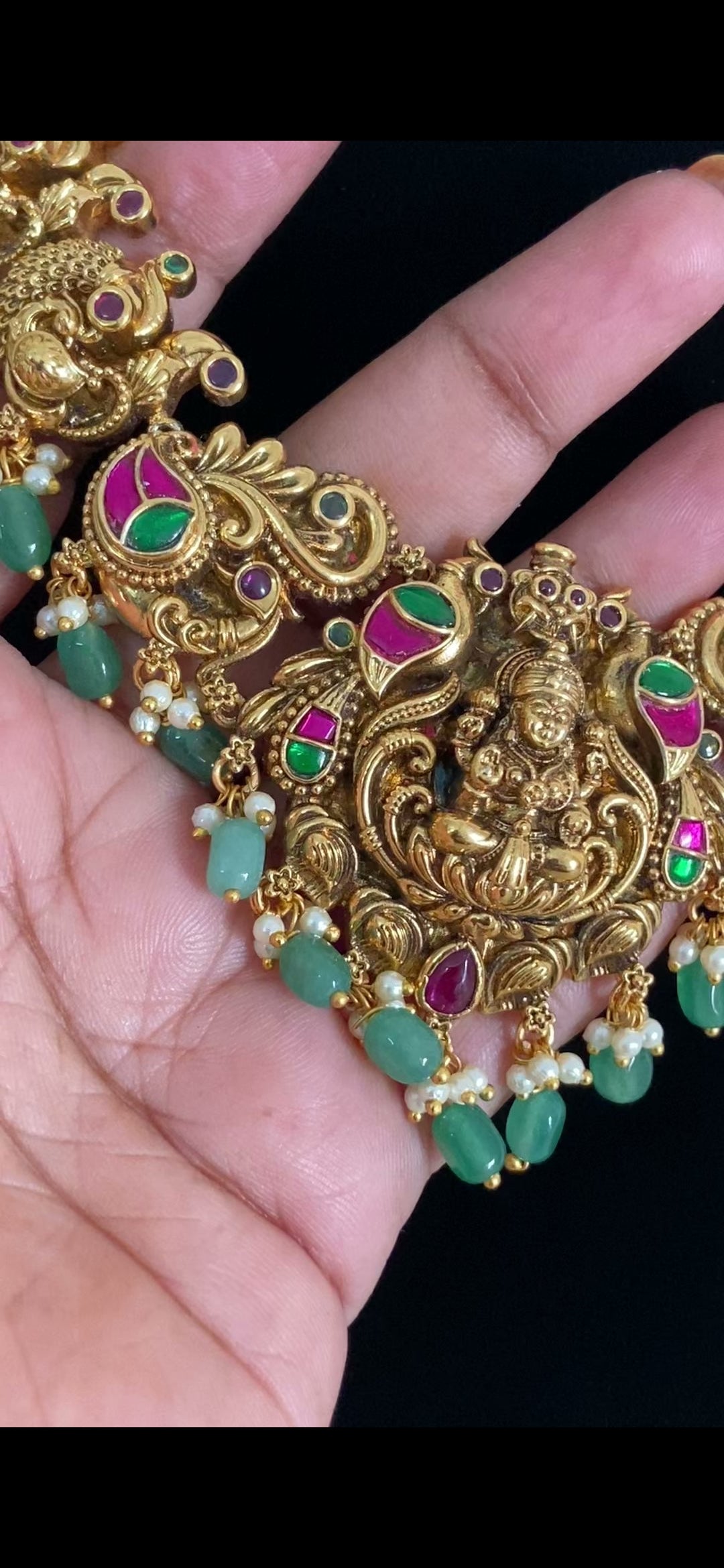 Antique Kundan Temple Necklace Set | Traditional Temple Jewelry In USA