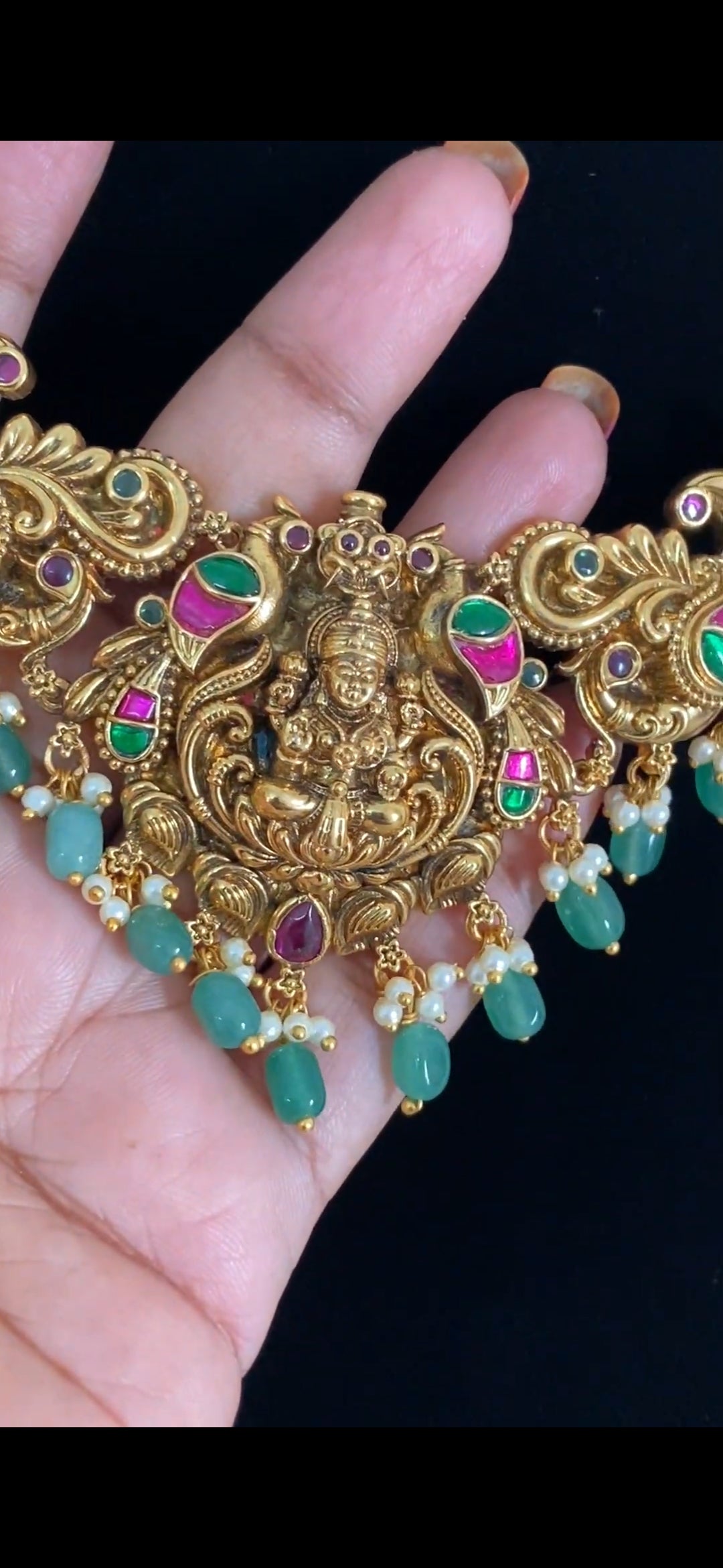 Antique Kundan Temple Necklace Set | Traditional Temple Jewelry In USA