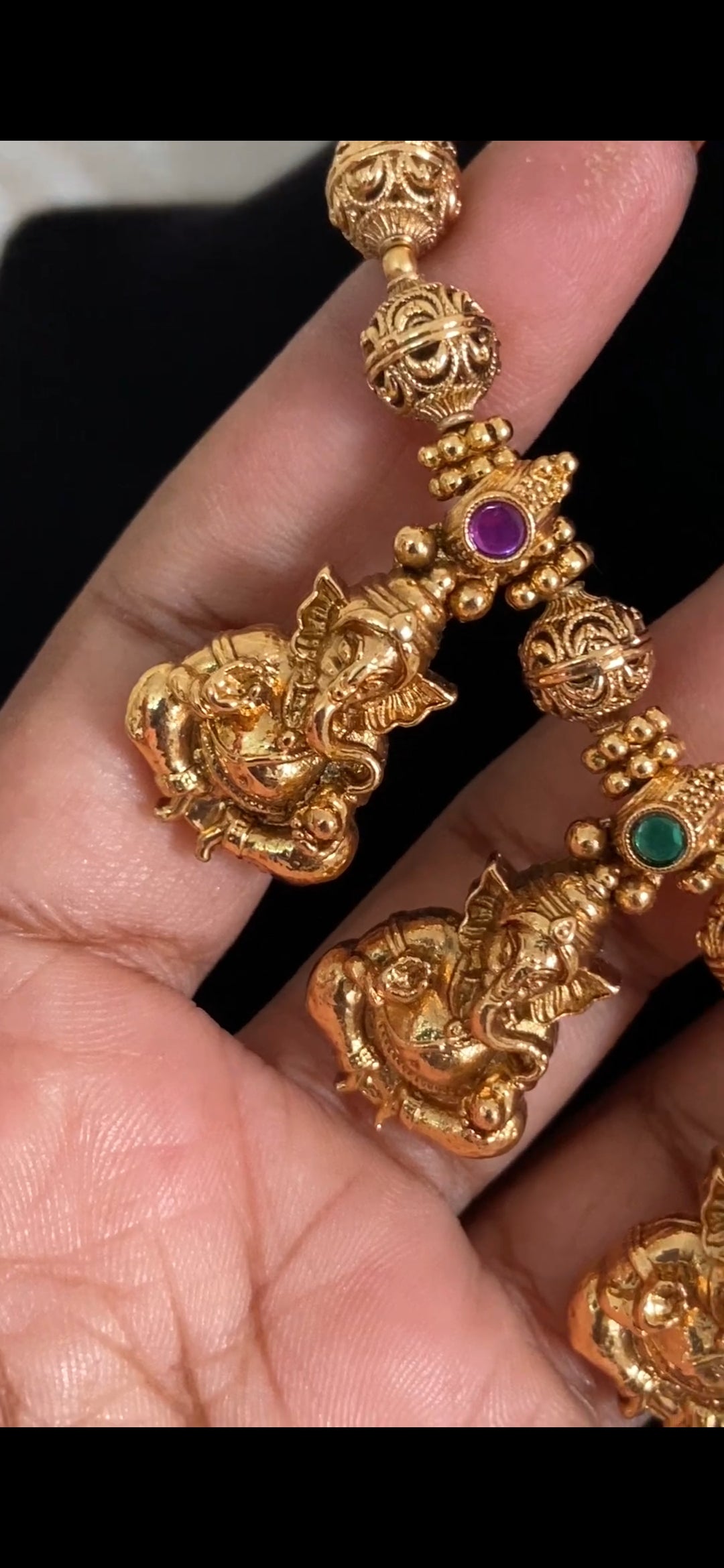 Antique Ganesh Temple Necklace Set | Traditional Jewelry In USA