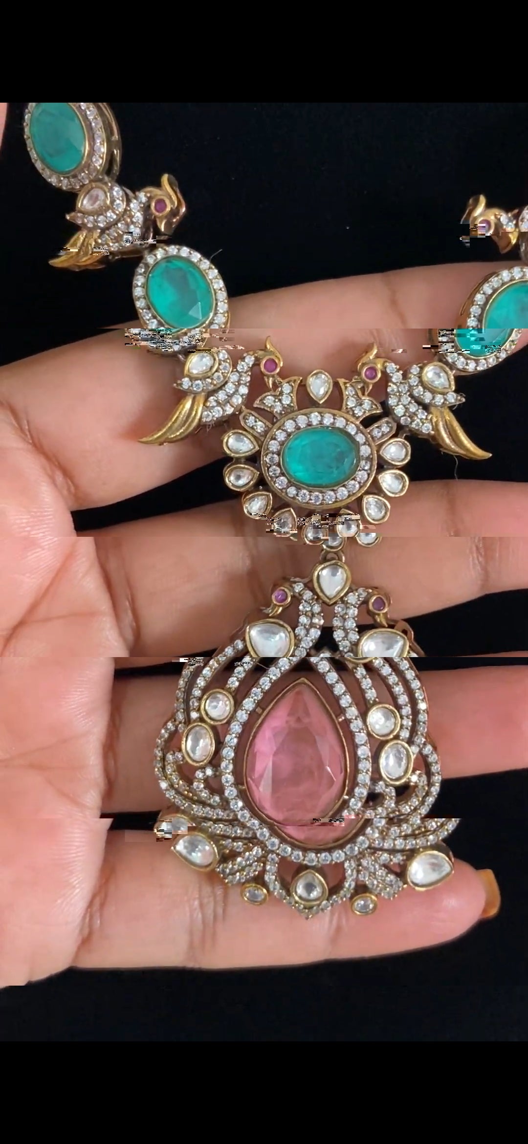 AD Victorian Kundan Necklace Set | Indian Jewelry In USA