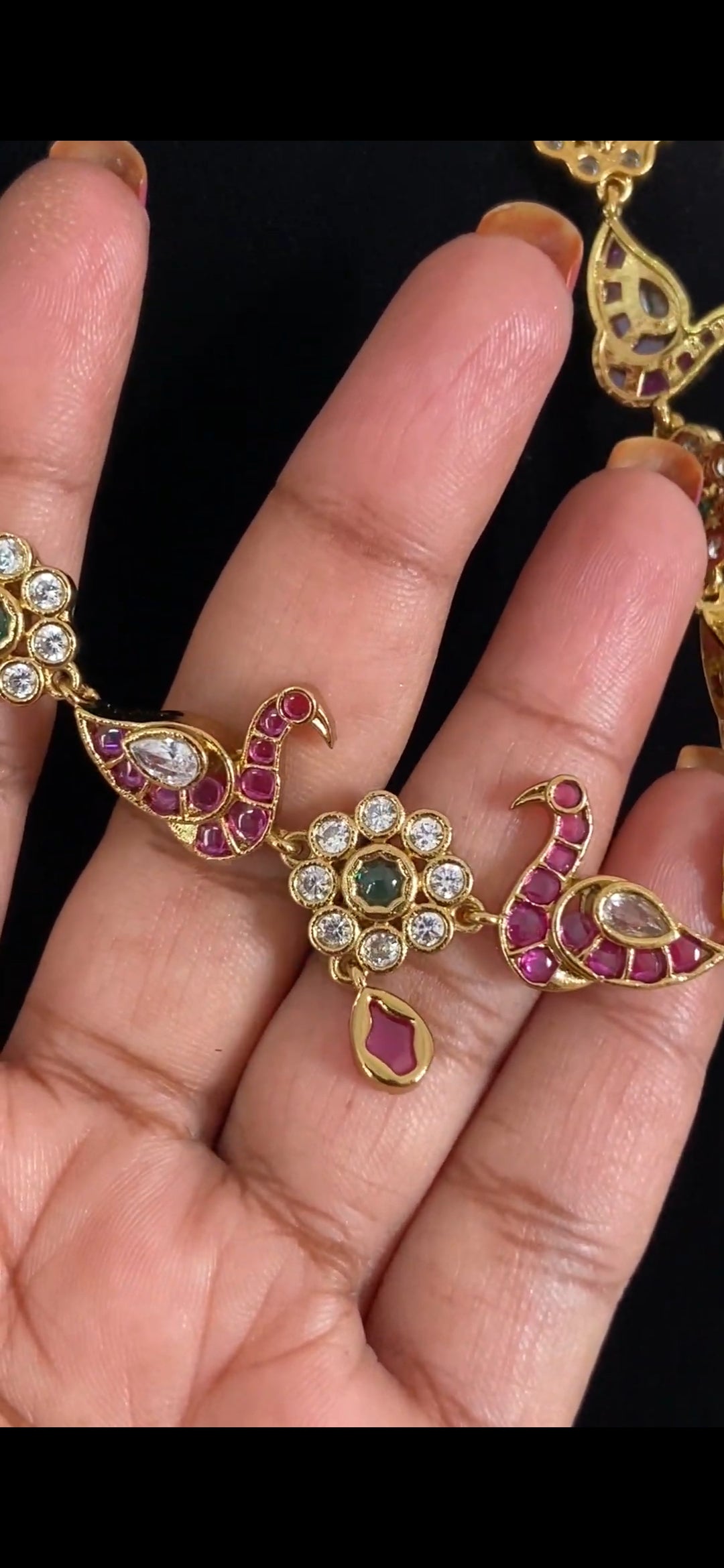 AD kemp Peacock Necklace Set | Latest Indian Jewelry In USA