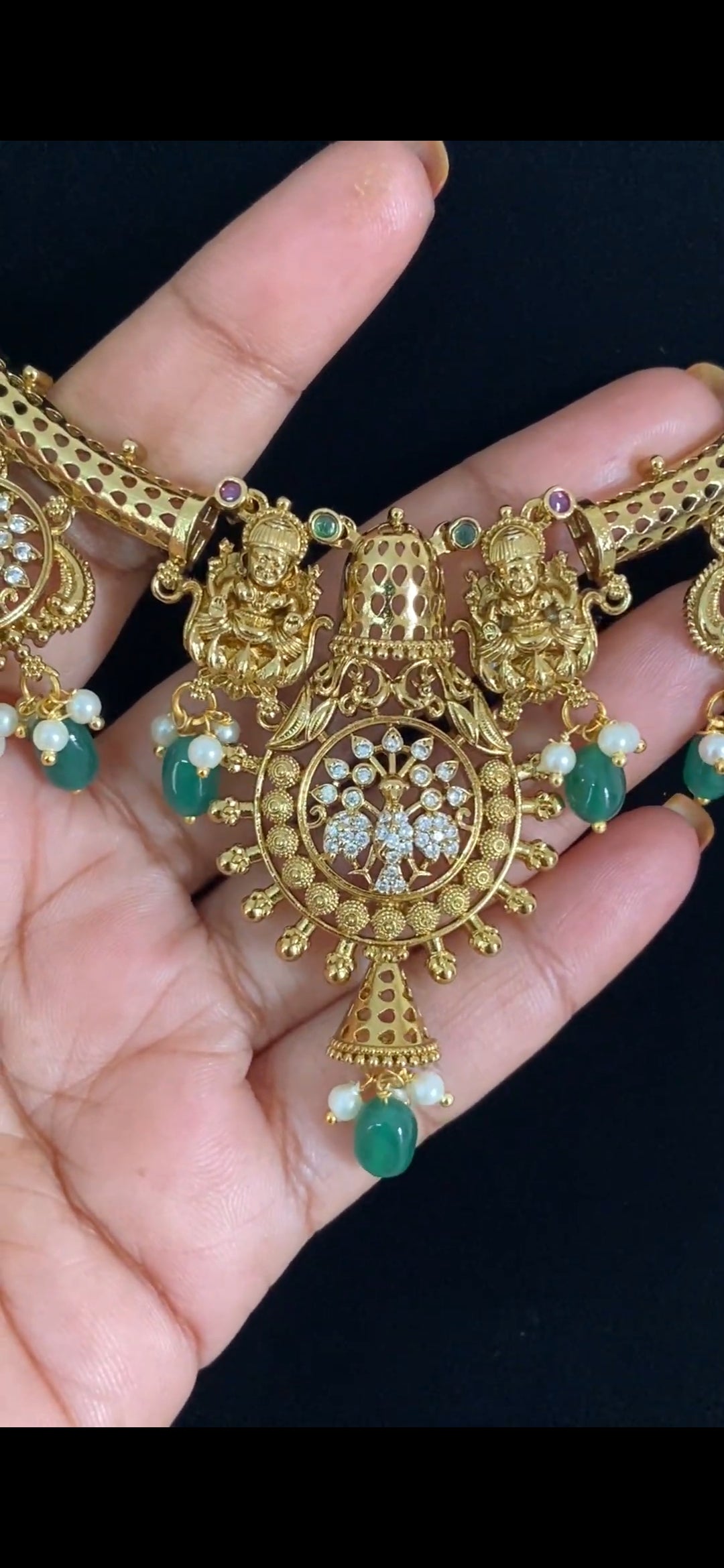 Antique Kante Necklace Set | Traditional Temple Jewelry In USA
