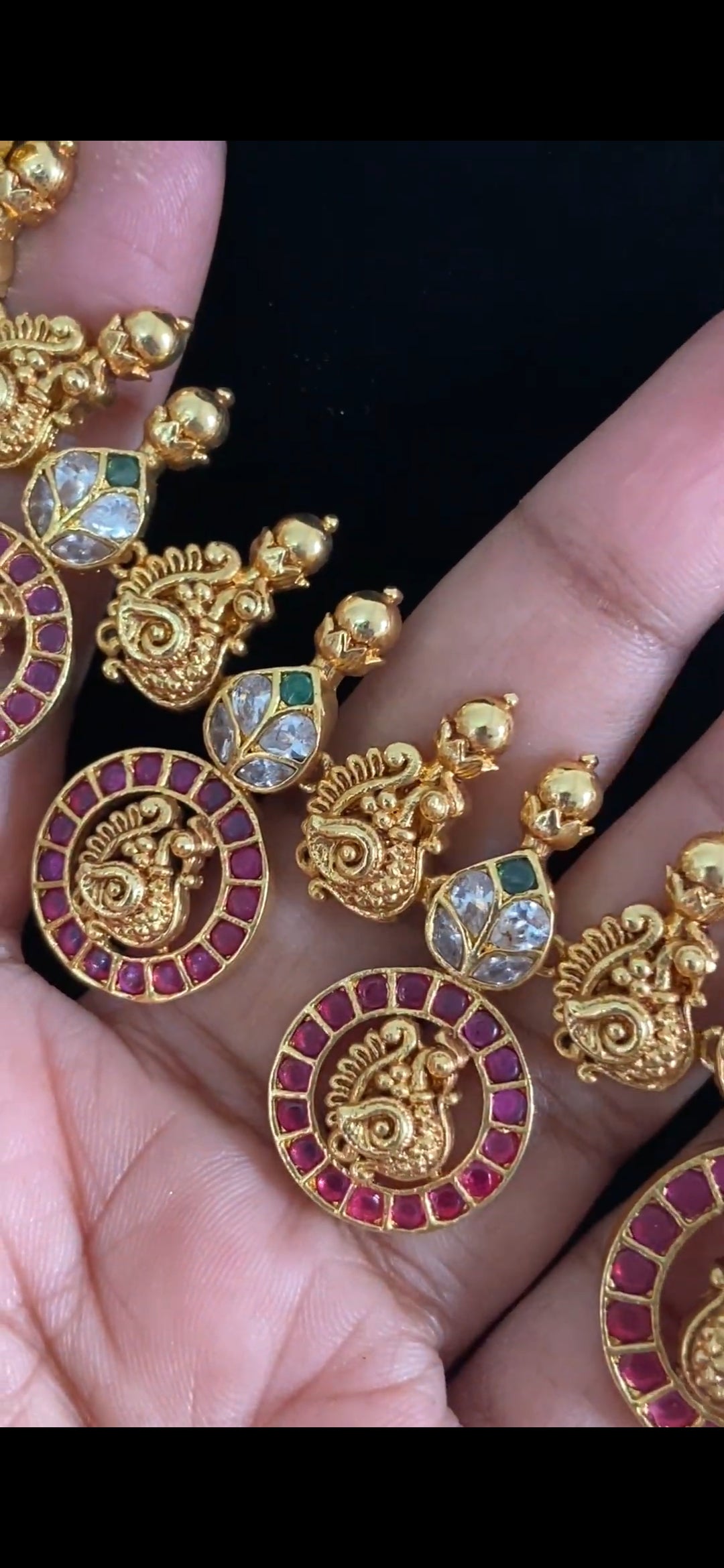 Kemp Bottu Mala Necklace Set | Traditional Indian Jewelry In USA