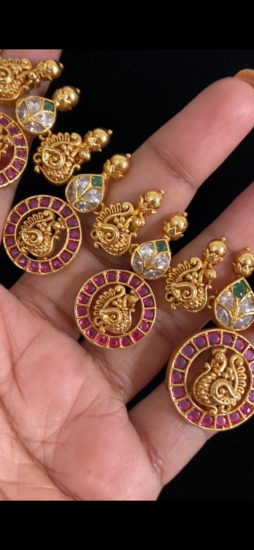 Kemp Bottu Mala Necklace Set | Traditional Indian Jewelry In USA