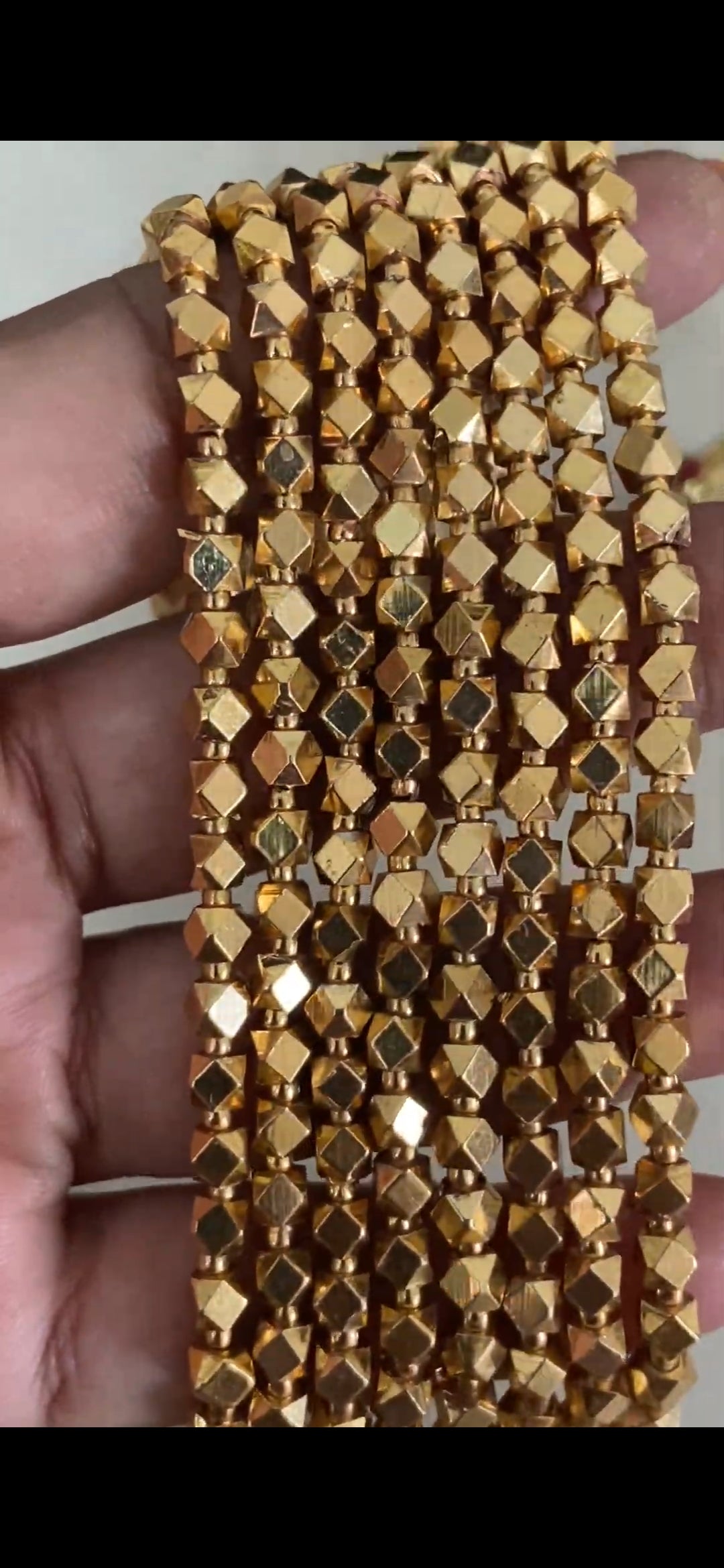 4 Lines Gold Beads Necklace With Studs | Palakasarlu Necklace | Indian Jewelry In USA