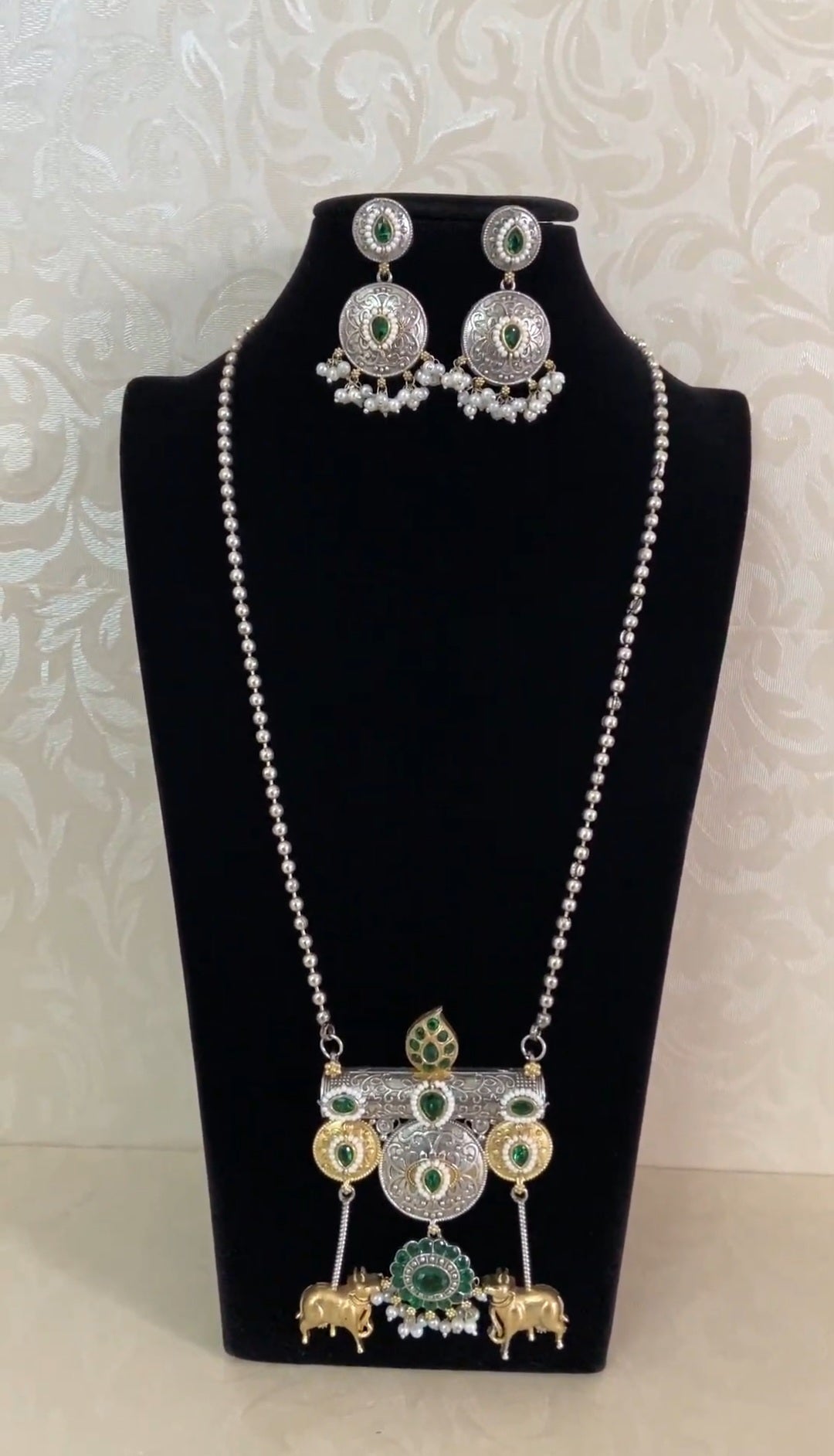 Oxidised Heritage Necklace Set | Contemporary Jewelry In USA