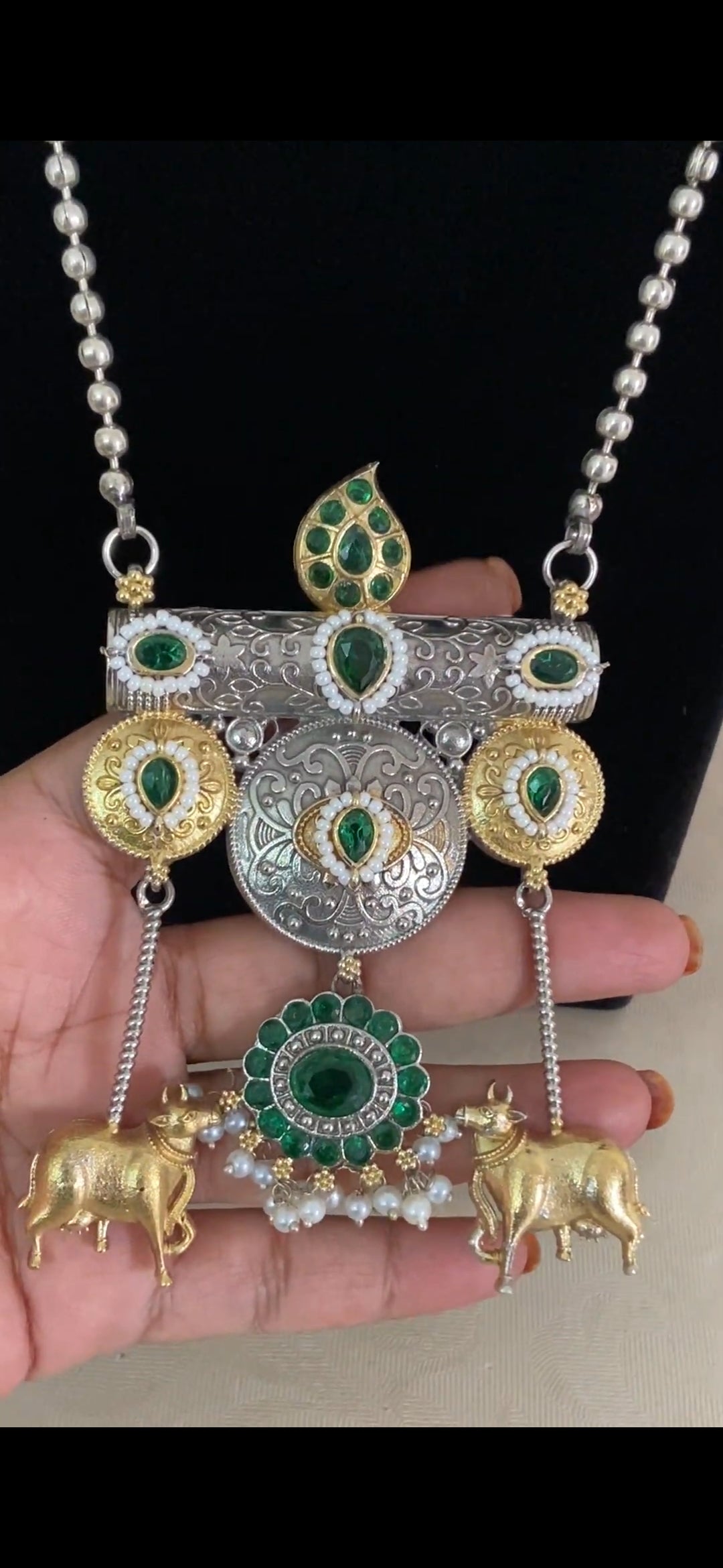 Oxidised Heritage Necklace Set | Contemporary Jewelry In USA