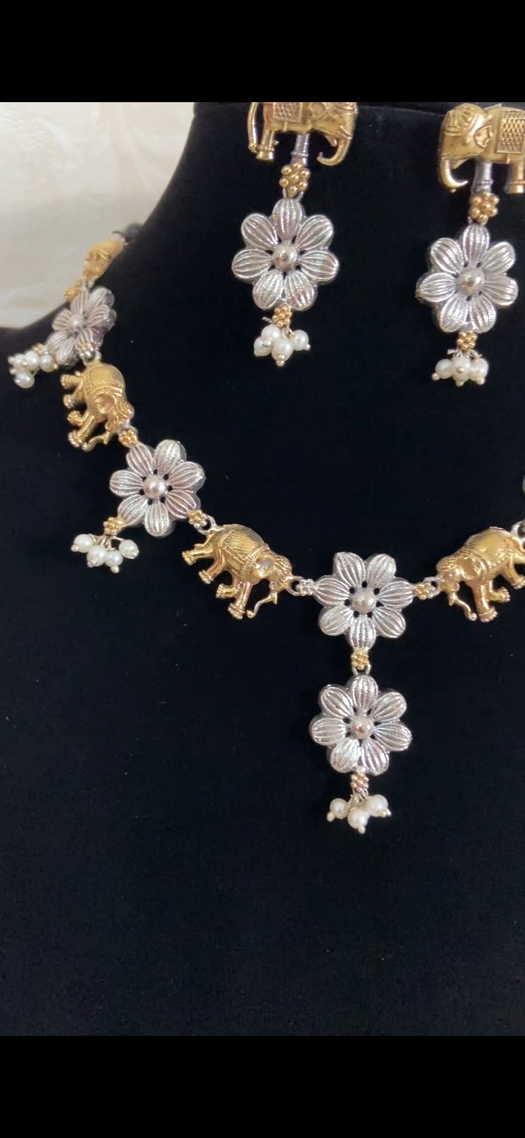 Statement dual tone Necklace Set | Latest Indian Jewelry In USA