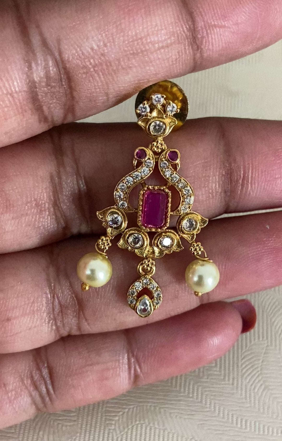 AD Necklace with Earrings | South Indian Jewelry In USA
