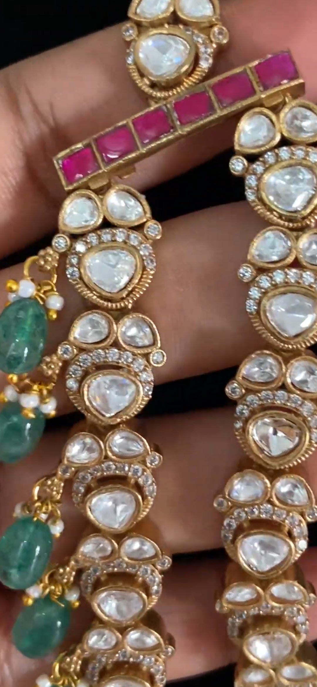 Premium Moissanites Kundan Necklace Set | Indian Bridal Necklace